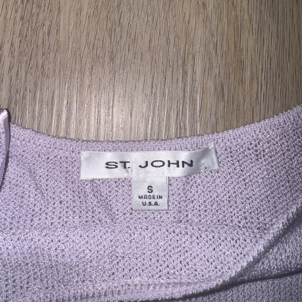 St. John Lavender Knit Spaghetti Strap Tank Top - Size Small - Picture 3 of 5